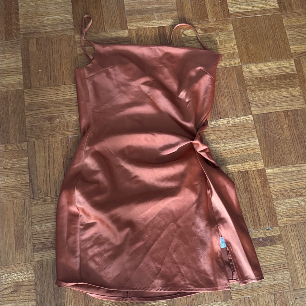 Pinkyotto Bacio gold / brown Cowl Neck mini dress